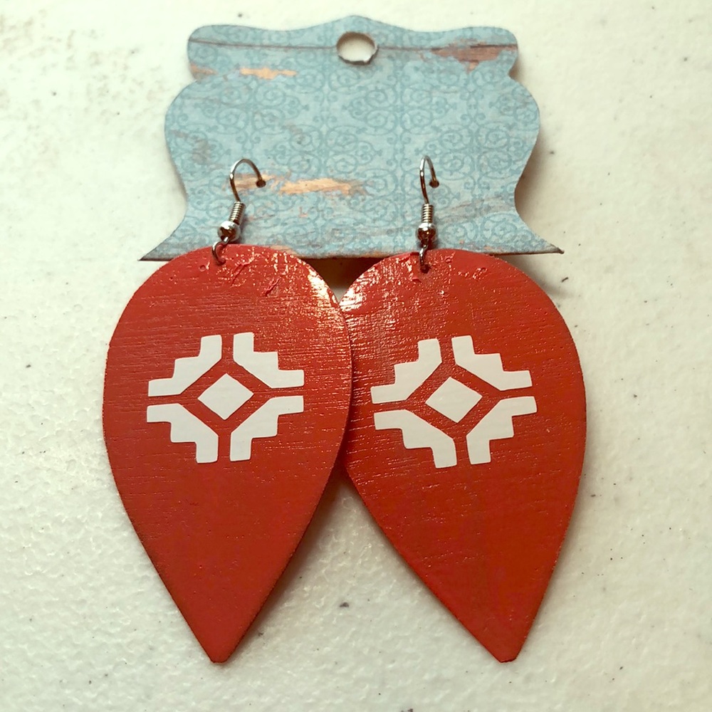 Beautiful country chic wood earrings